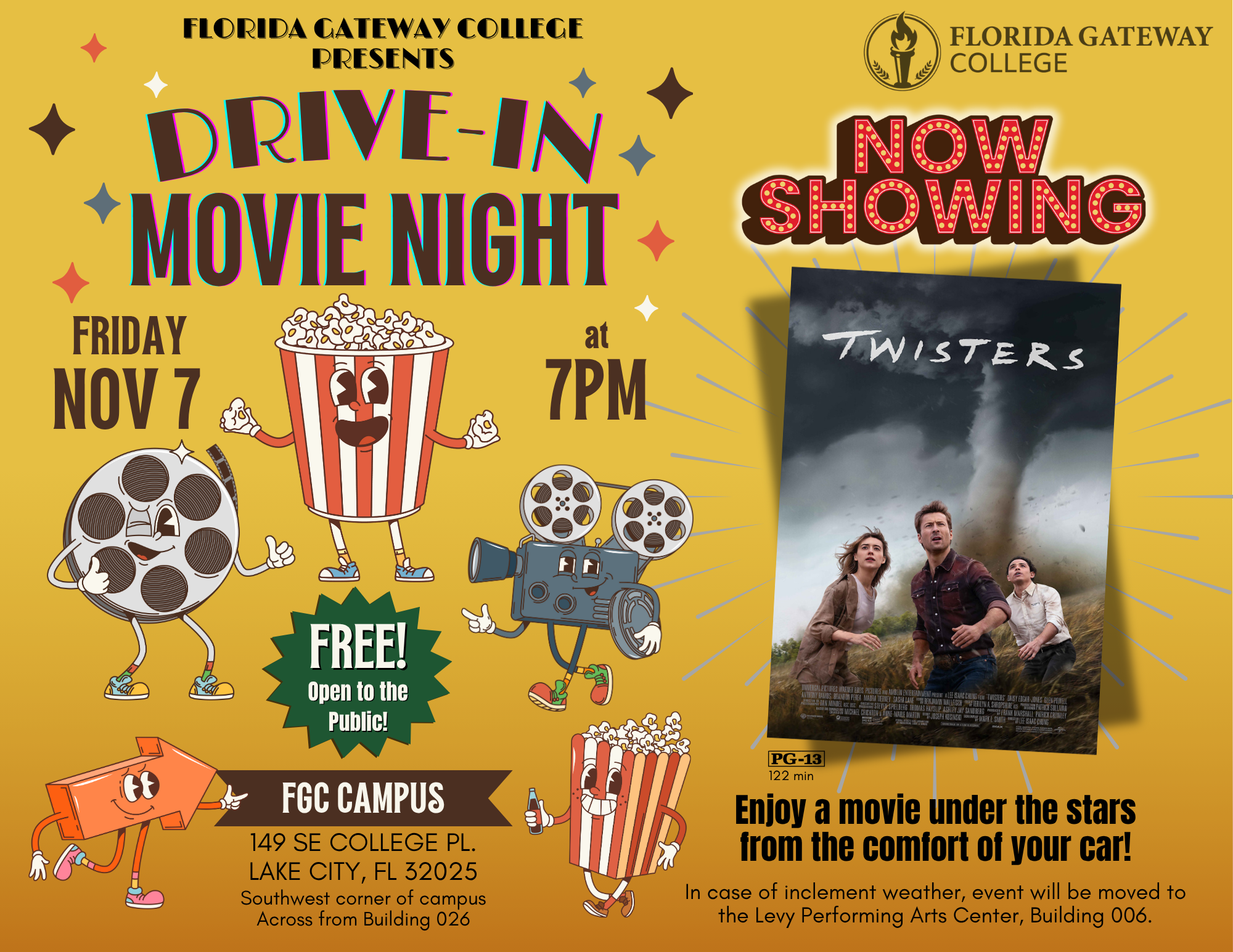 Flyer for Drive-In Movie Night.