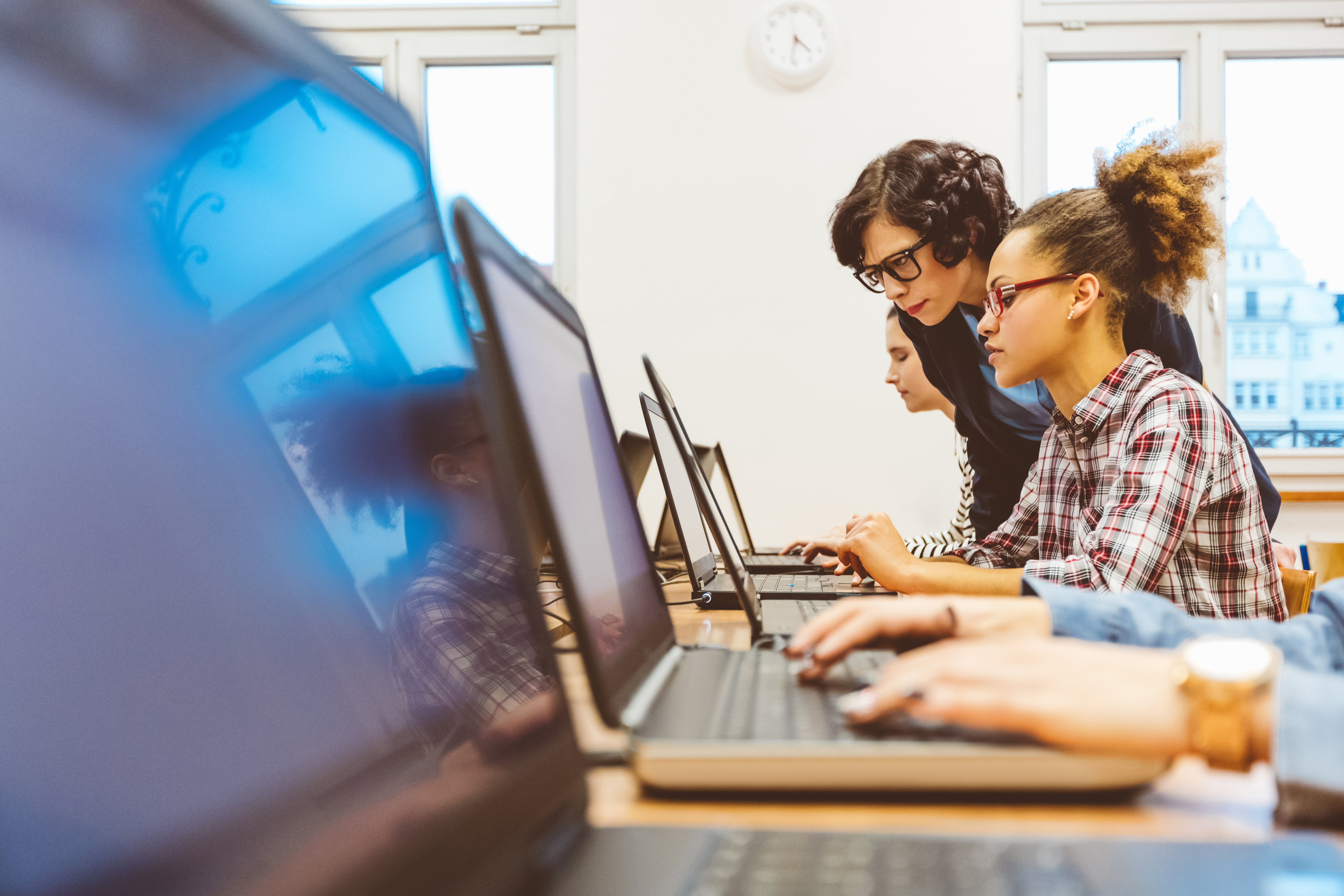 Students in computer programming