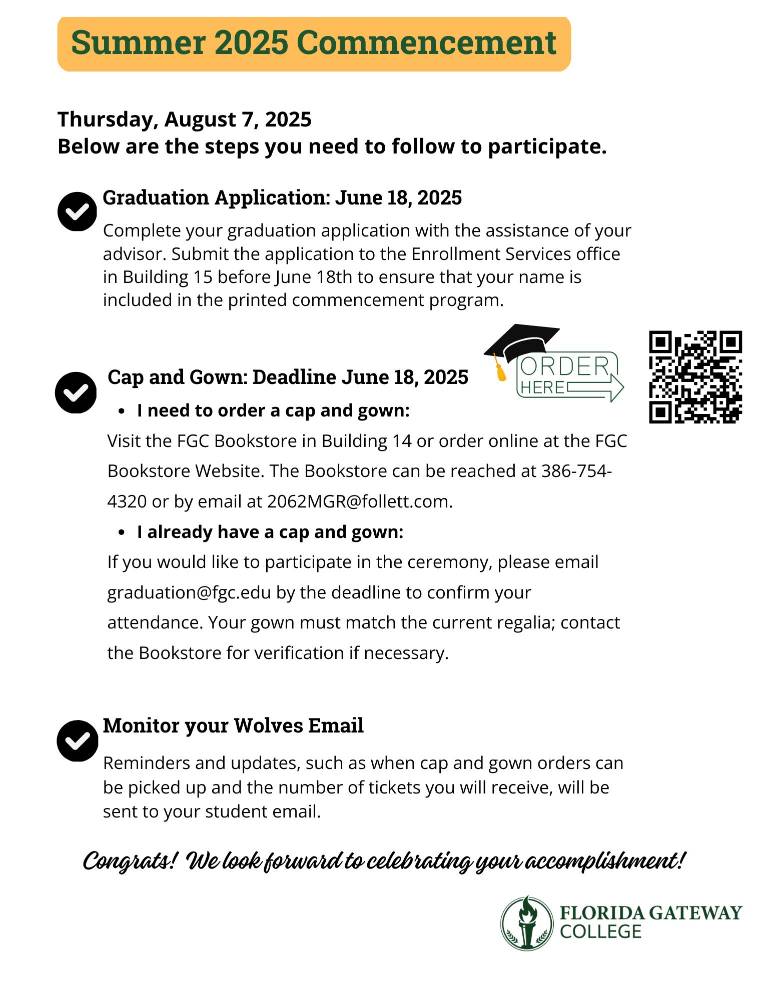 Commencement Checklist