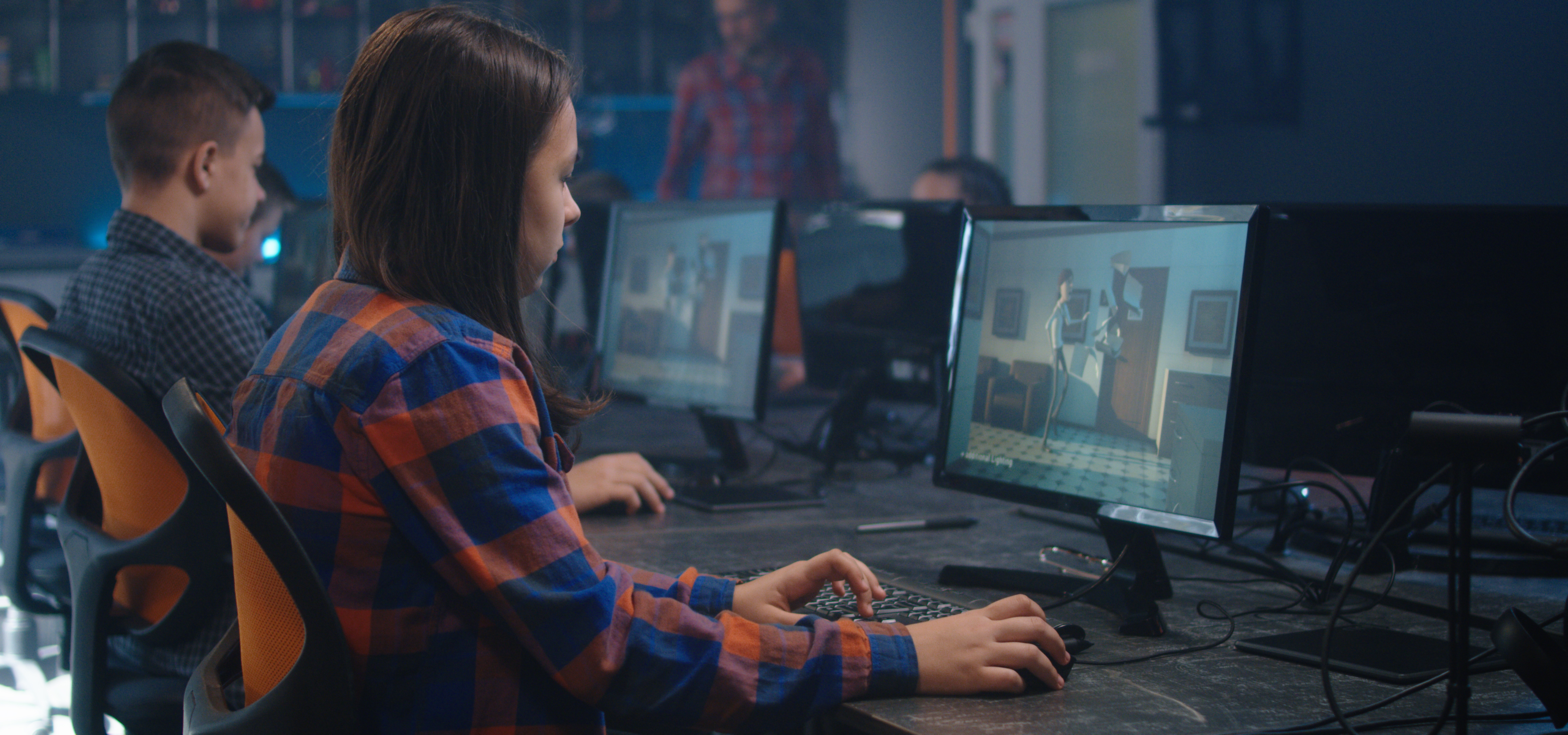Students in digital lab