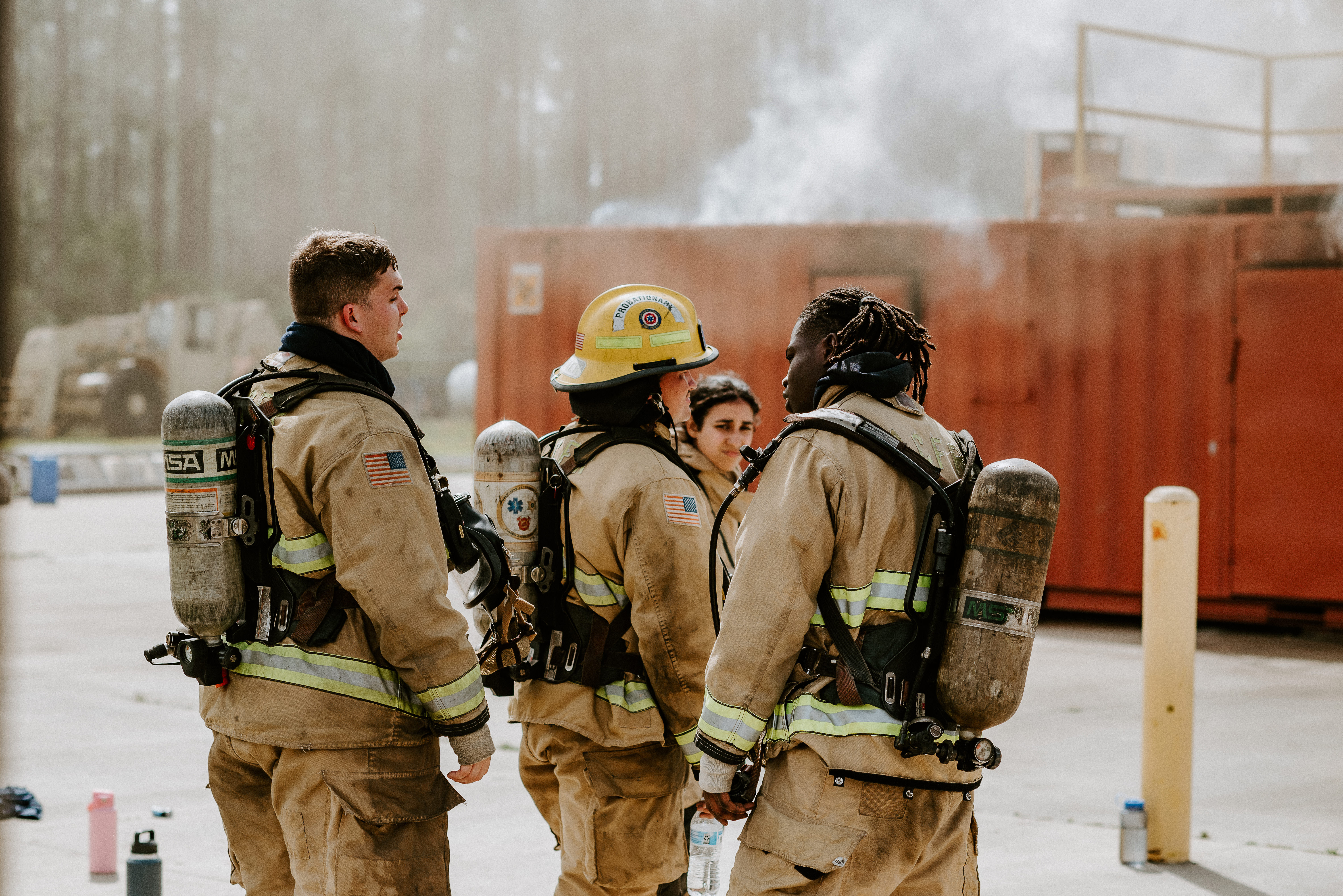 Paramedic Firefighters in action on campus