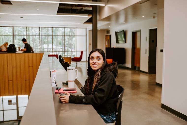 Student in Stem building Placeholder Image