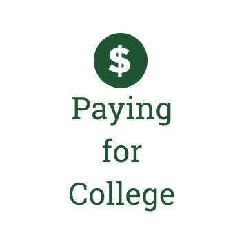 Paying for college graphic with money icon