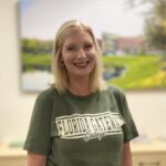 Woman in green shirt