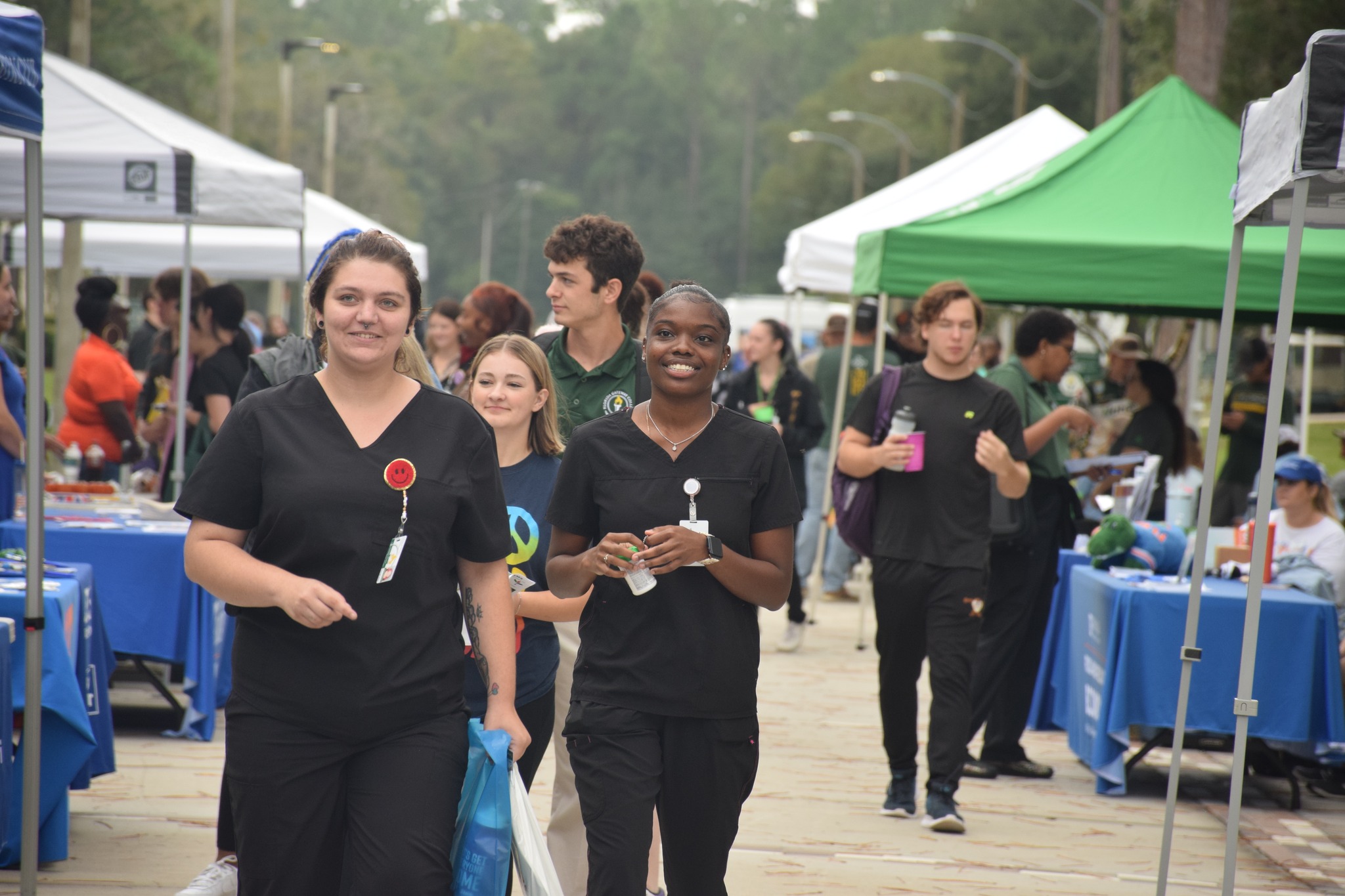 Students walking at career fair/transfer day