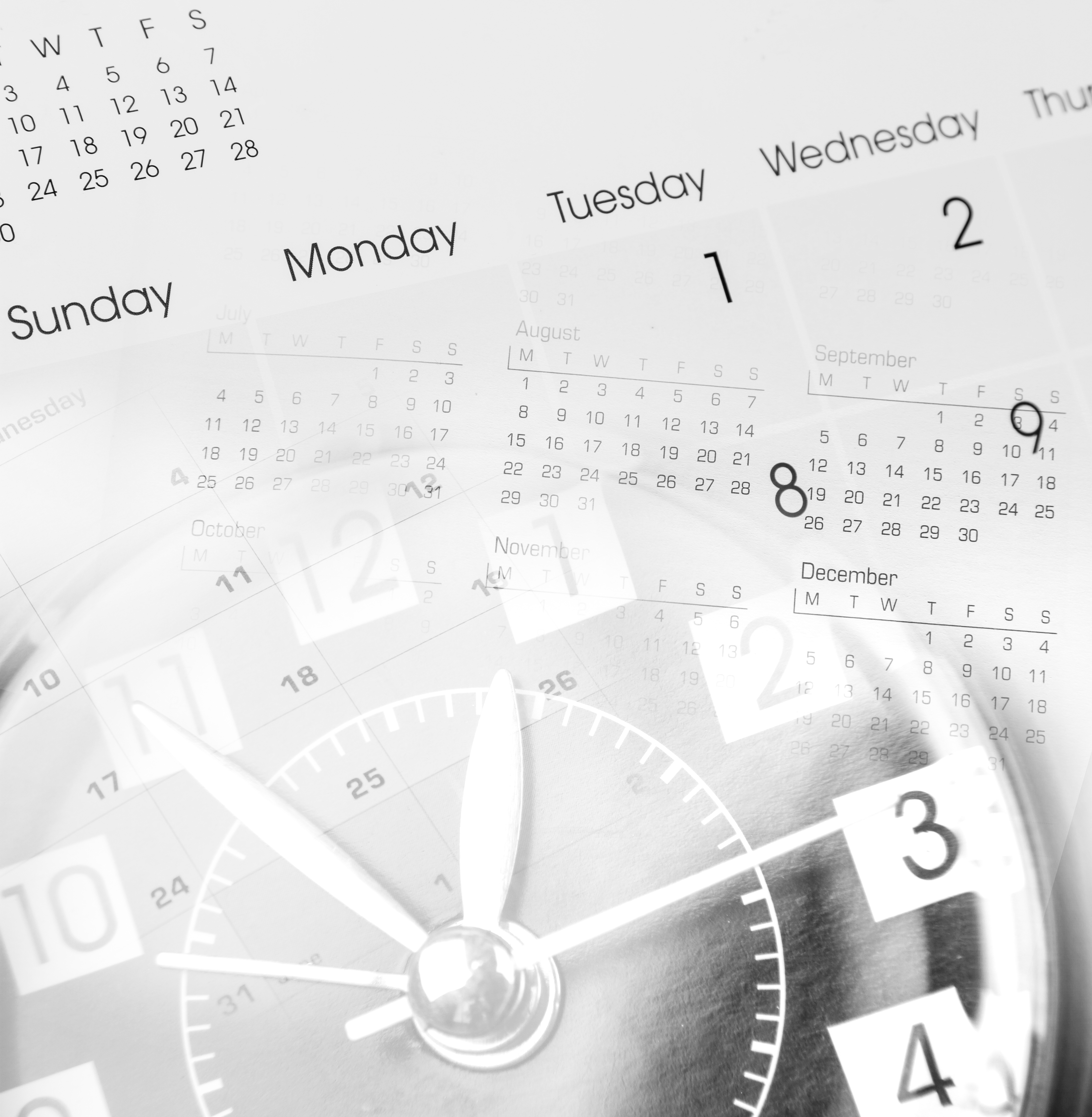 Clock and calendar