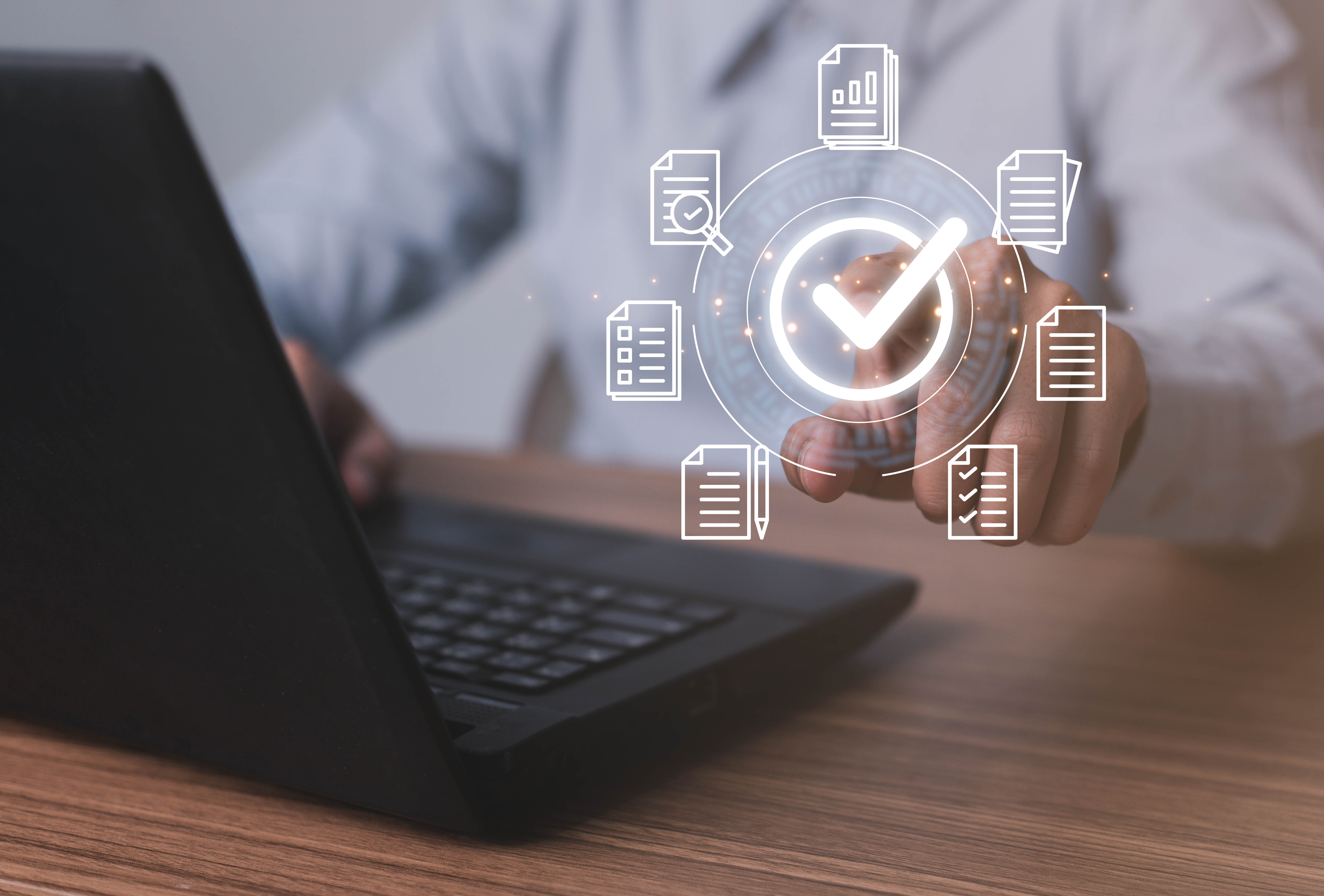 Laptop and project management icons