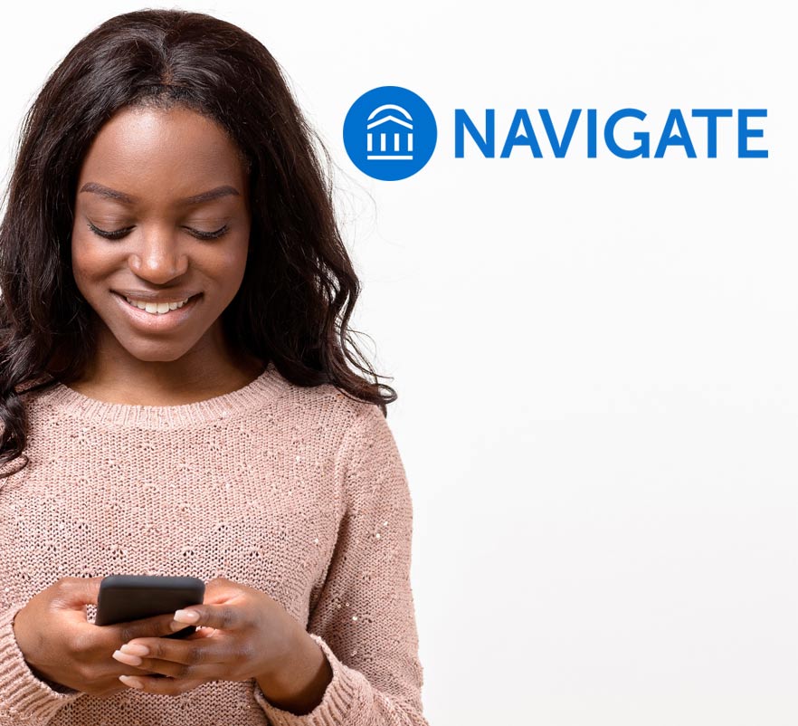 Student using Navigate