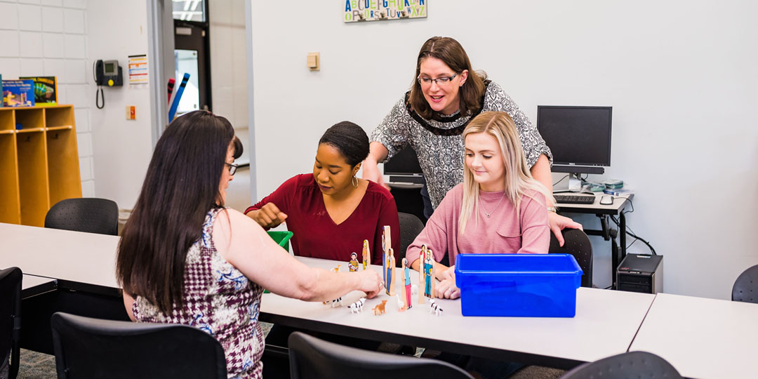 Students learning teaching strategies