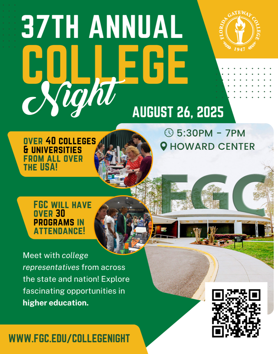Flyer for FGC College Night 2025