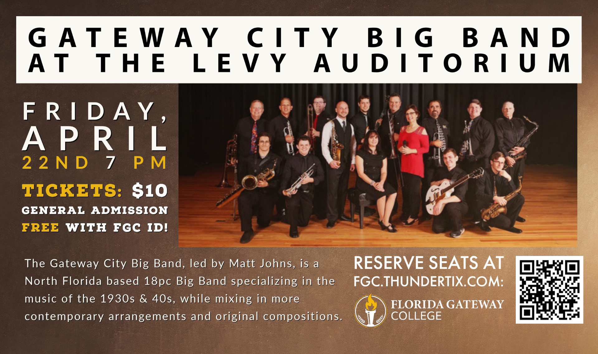 Gateway City Big Band to Perform at FGC